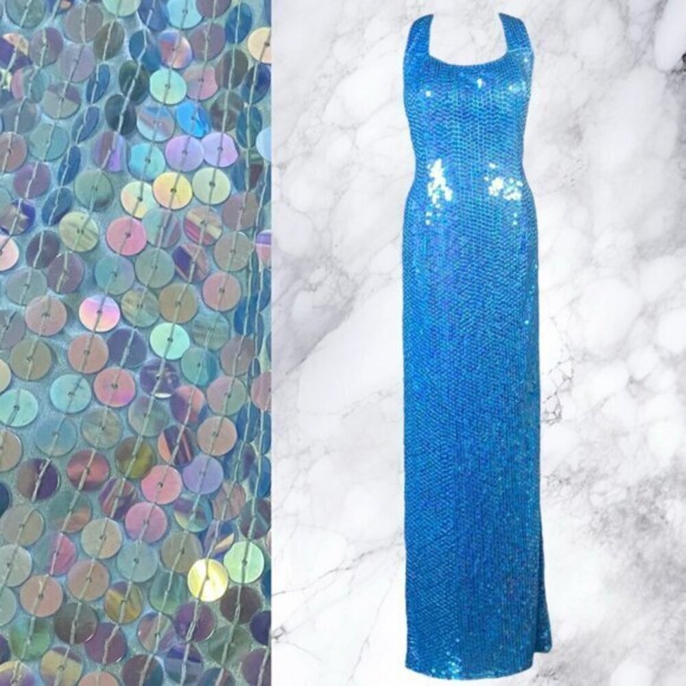 VTG Adrianna Papell Evening Iridescent Sequin Gown